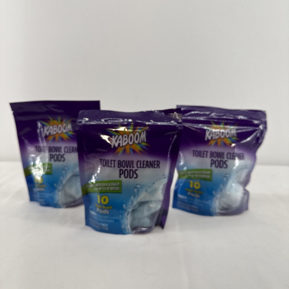KABOOM Fresh Scent Toilet Bowl Pods 3 Bags 30 Count Total New DELM